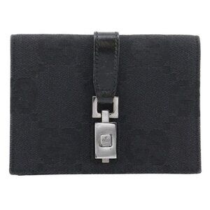 GUCCI Jackie line Waist bag Belt bag black GG canvas Women